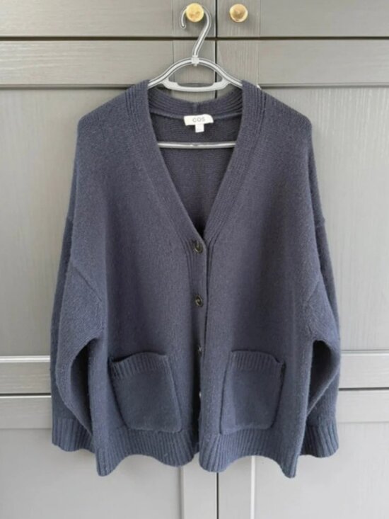 COS Sweaters - COS Oversized Cashmere Wool Blend Cardigan Navy Size M